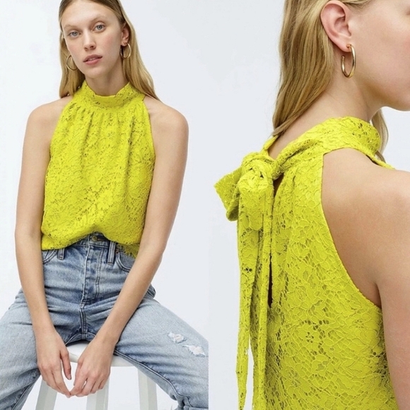 J. Crew Lace Halter Bow Tank - Picture 3 of 10